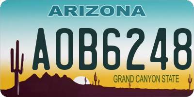 AZ license plate AOB6248