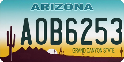 AZ license plate AOB6253
