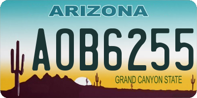 AZ license plate AOB6255