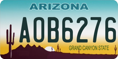 AZ license plate AOB6276