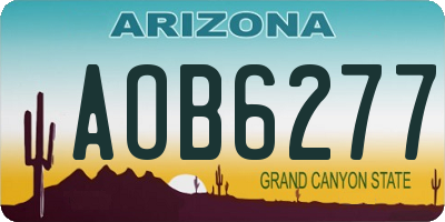 AZ license plate AOB6277