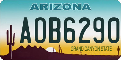 AZ license plate AOB6290