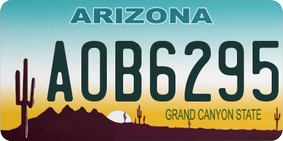 AZ license plate AOB6295