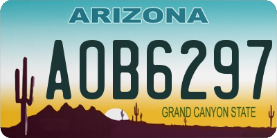 AZ license plate AOB6297