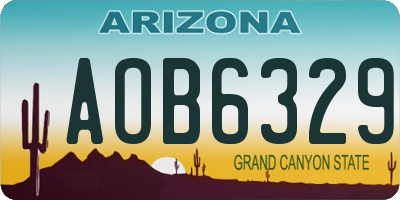 AZ license plate AOB6329