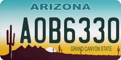 AZ license plate AOB6330