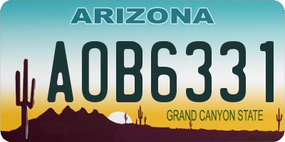 AZ license plate AOB6331