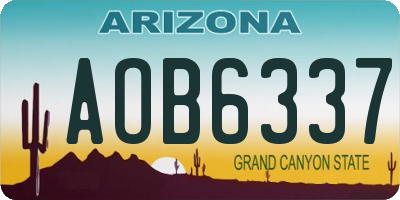 AZ license plate AOB6337