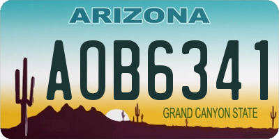 AZ license plate AOB6341