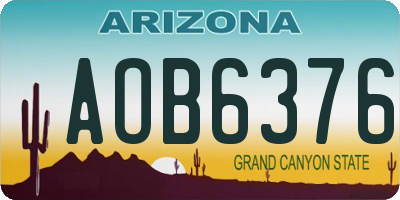 AZ license plate AOB6376