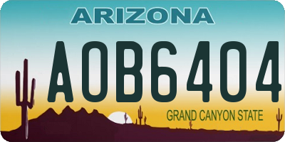 AZ license plate AOB6404