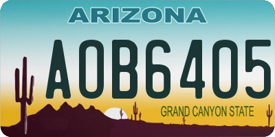 AZ license plate AOB6405
