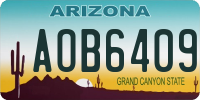 AZ license plate AOB6409