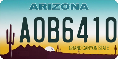 AZ license plate AOB6410