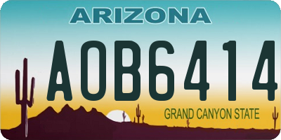 AZ license plate AOB6414