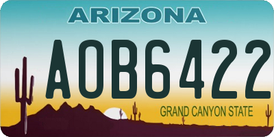 AZ license plate AOB6422