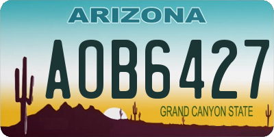 AZ license plate AOB6427