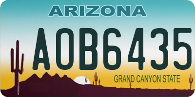 AZ license plate AOB6435