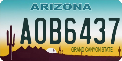AZ license plate AOB6437