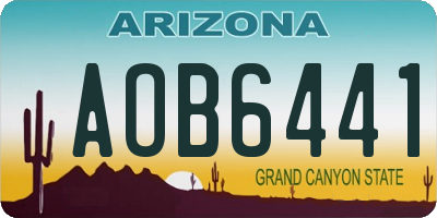 AZ license plate AOB6441