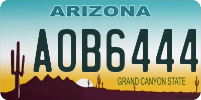 AZ license plate AOB6444