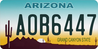AZ license plate AOB6447