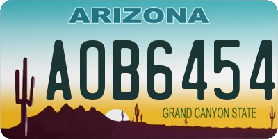 AZ license plate AOB6454