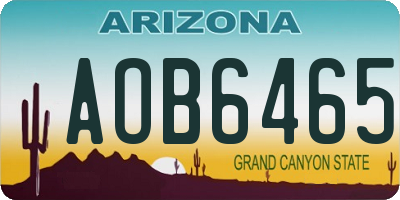 AZ license plate AOB6465