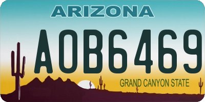 AZ license plate AOB6469