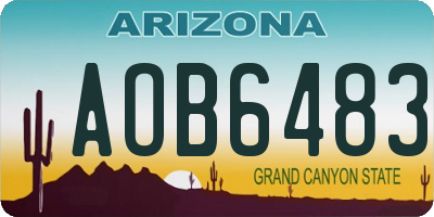 AZ license plate AOB6483
