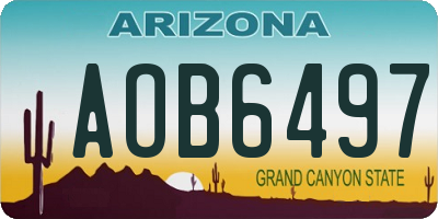 AZ license plate AOB6497