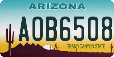 AZ license plate AOB6508