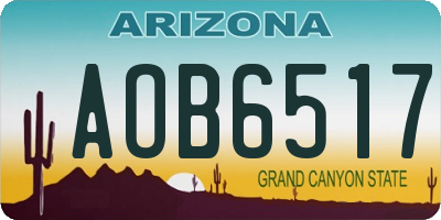 AZ license plate AOB6517