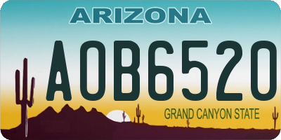 AZ license plate AOB6520