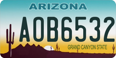 AZ license plate AOB6532
