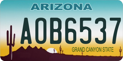 AZ license plate AOB6537
