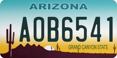 AZ license plate AOB6541