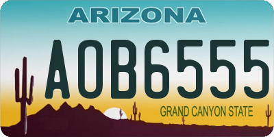 AZ license plate AOB6555