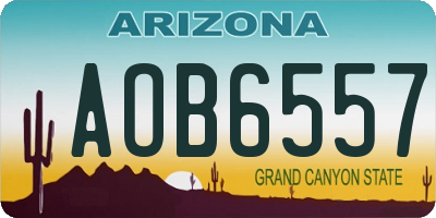 AZ license plate AOB6557