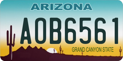 AZ license plate AOB6561