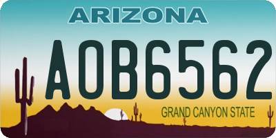 AZ license plate AOB6562