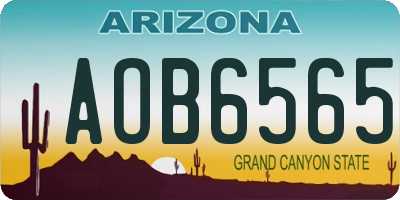 AZ license plate AOB6565