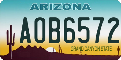AZ license plate AOB6572