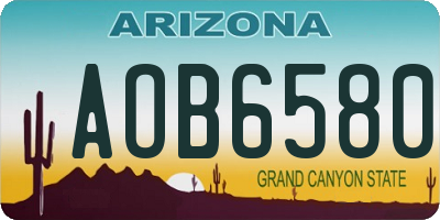AZ license plate AOB6580