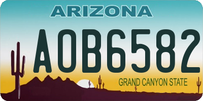 AZ license plate AOB6582