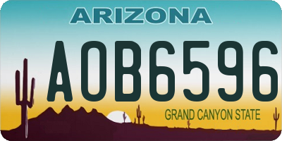 AZ license plate AOB6596
