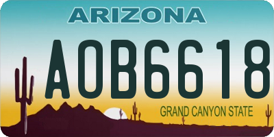 AZ license plate AOB6618