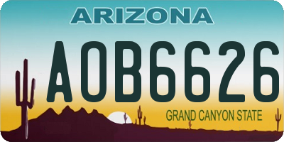 AZ license plate AOB6626