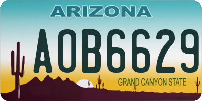 AZ license plate AOB6629