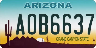 AZ license plate AOB6637